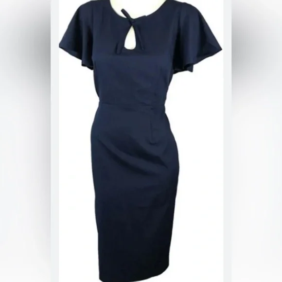 Collectif Navy Selma Wiggle or Pencil Dress - Picture 4 of 5
